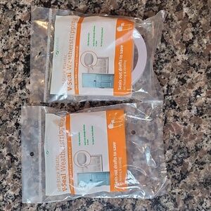 lot of 2 Self Stick Plastic V Seal Weatherstripping 1 roll 7.8" wide, 17 ft long